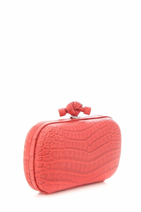 Bottega Veneta Red Embossed Clutch