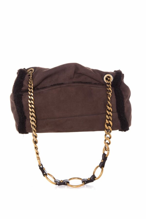 YSL Vintage Brown Shearling Handbag - Image 3