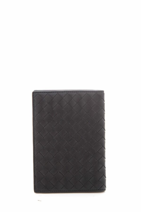 Bottega Veneta Black Woven Intrecciato Passport Holder - Image 2