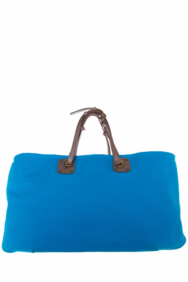 Bottega Veneta Teal Canvas Tote - Image 8