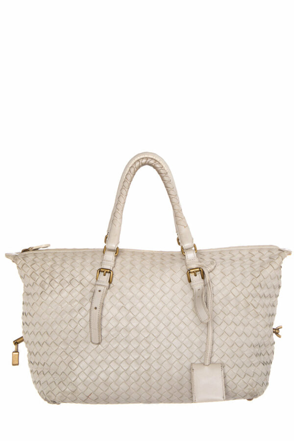 Bottega Veneta Natural Intrecciato Leather Boston Tote - Image 15