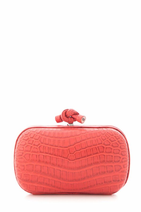 Bottega Veneta Red Embossed Clutch - Image 7