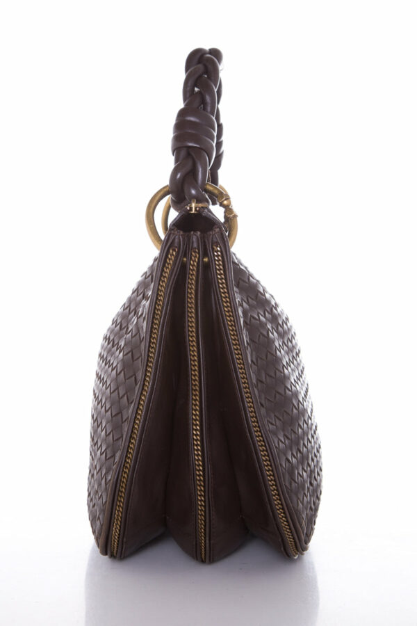 Bottega Veneta Brown Braided Triple Chain Hobo - Image 3