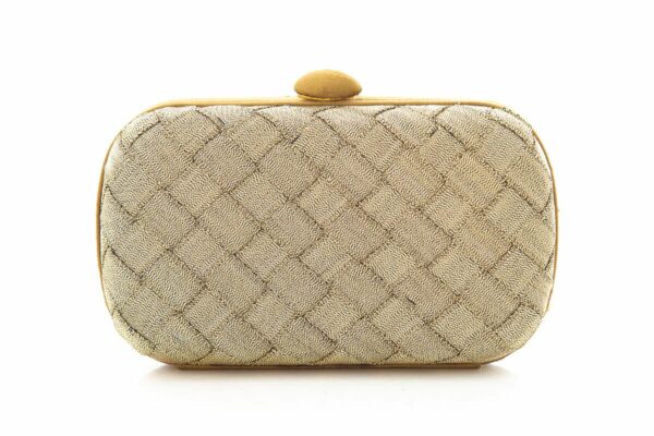 Bottega Veneta Brass Intrecciato Satin Clutch - Image 2