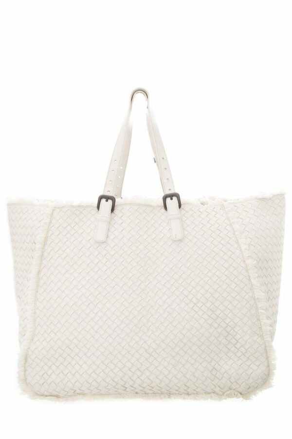 Bottega Veneta Large Fringe Off White Woven Tote - Image 7