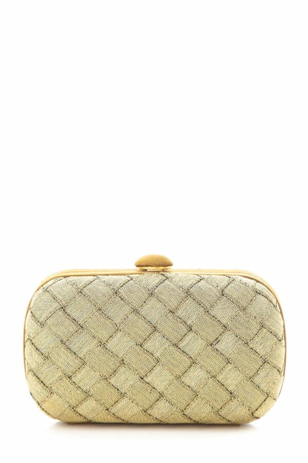 Bottega Veneta Brass Intrecciato Satin Clutch - Image 7