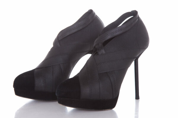 YSL Black Suede & Elastic Bandage Heels SZ 38 - Image 4