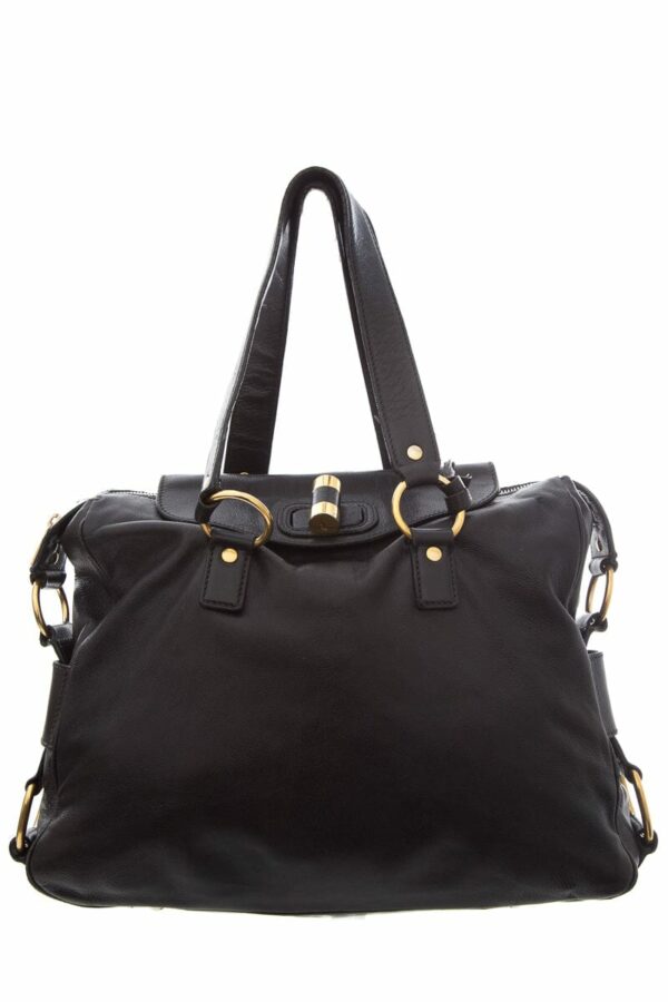 YSL Black & Gold Twist Closure Handbag - Image 11