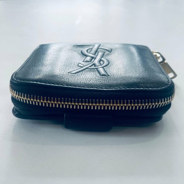 YVES SAINT LAURENT (YSL) Belle De Jour Leather Compact Zip Wallet Black - Image 5