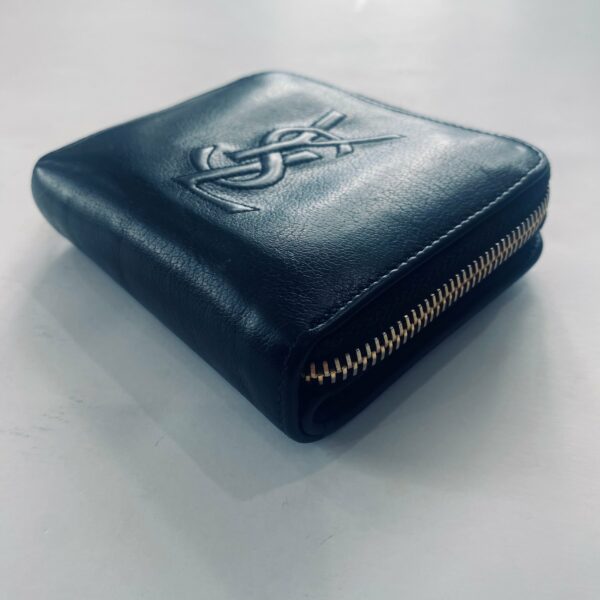 YVES SAINT LAURENT (YSL) Belle De Jour Leather Compact Zip Wallet Black - Image 7