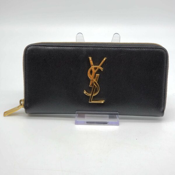 YSL Yves Saint Laurent Black Zippy Wallet